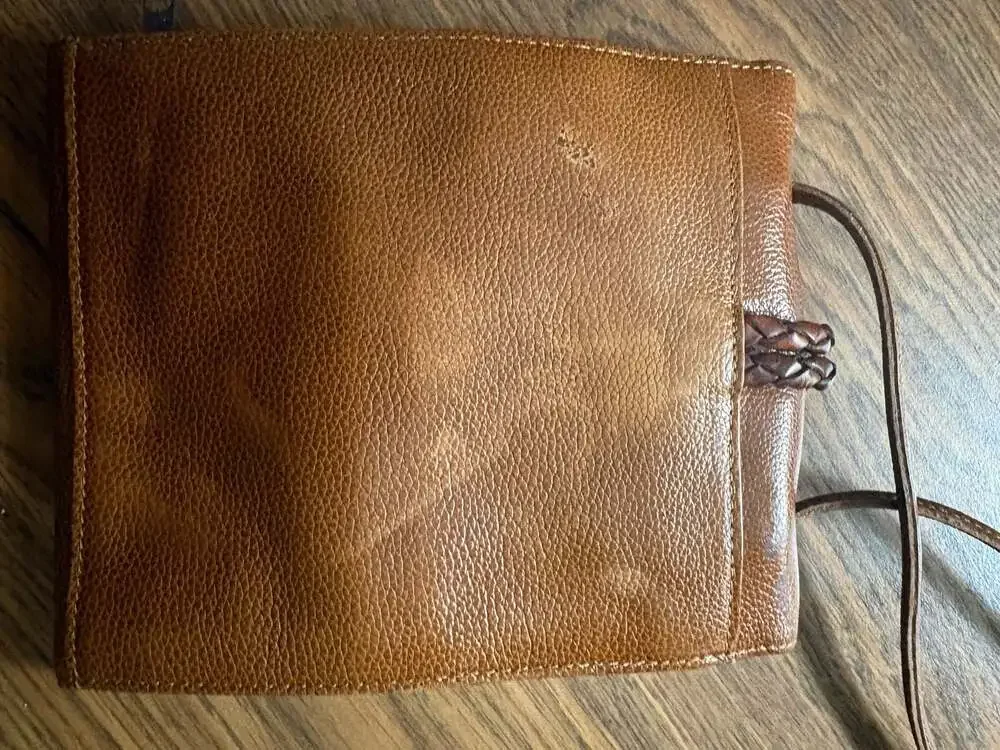 Vintage Brown Pebbled Leather Travel Wallet Organizer with Toggle Closure